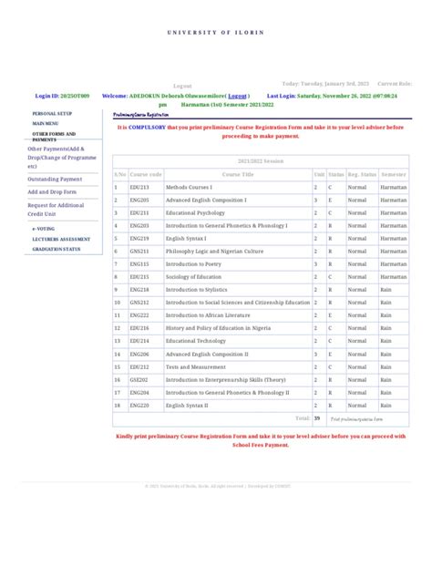 University of Ilorin - Instruction | PDF | Science