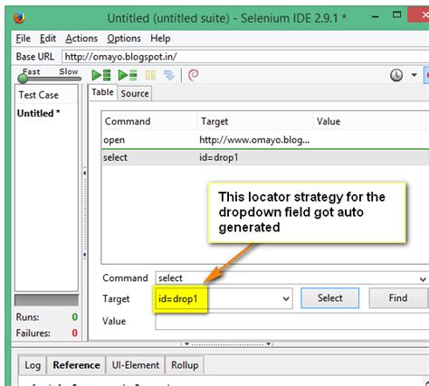 Selenium By Arun Select Command In Selenium Ide For Selecting An