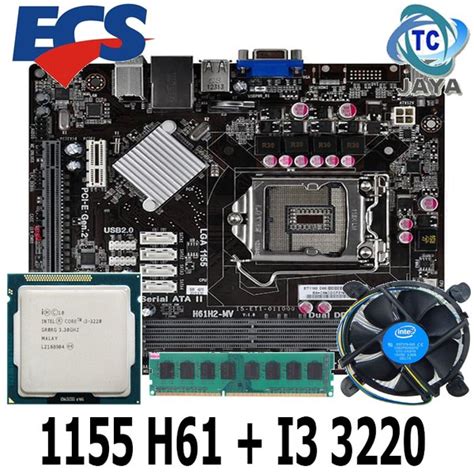 Jual Paket Mobo Intel ECS LGA 1155 H61 Plus Processor Core I3 3220 Dan