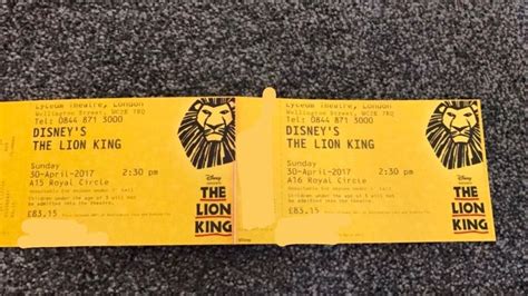 2x lion king tickets London Lyceum | in Barnsley, South Yorkshire | Gumtree