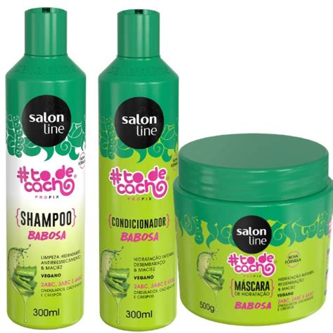 Kit Salon Line BABOSA Shampoo Condicionador Máscara Hidratação