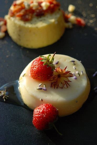 Goat Cheese Panna Cotta With Berries Honey And Sweet Corn Panna Cotta