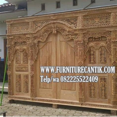 pintu gebyok jati ukiran klasik panjang  meter toko furniture cantik