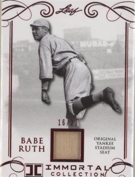 2017 Leaf Babe Ruth Immortal Collection Yankee Stadium Seat Babe Ruth YS 37 Spectrum Red 20