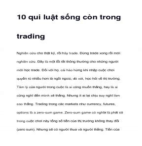 Qui Lu T S Ng C N Trong Trading