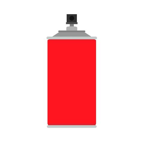 Spray paint can red graffiti aerosol vector icon equipment. Bottle tool ...