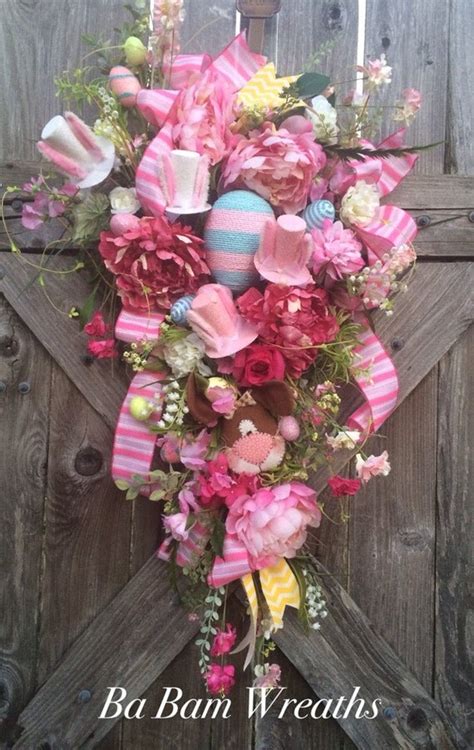 Spring Wreath Spring Swag Elegant Easter Swag By Babamwreaths