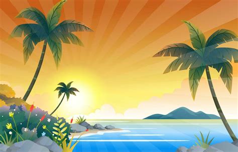 sunset beach background 26706338 Vector Art at Vecteezy