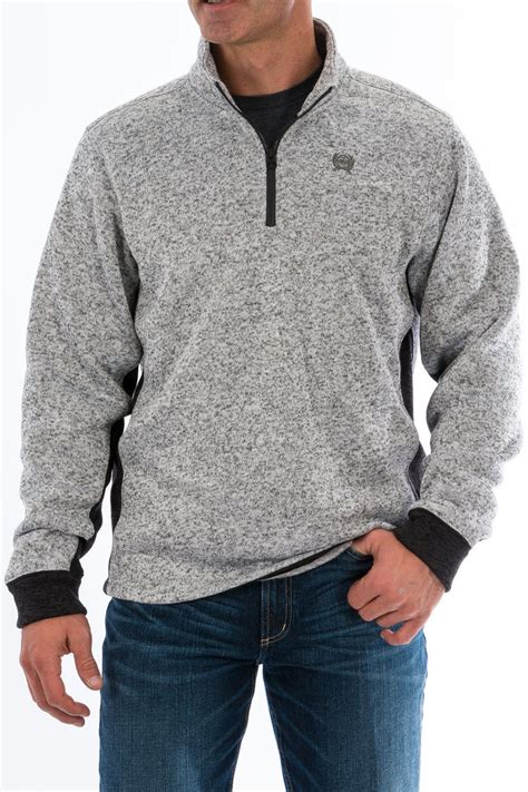 Mens Cinch Pullover Heathered Gray 1 4 Zip Chick Elms Grand Entry