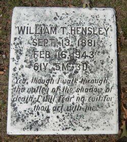 William Thomas Hensley Homenaje De Find A Grave