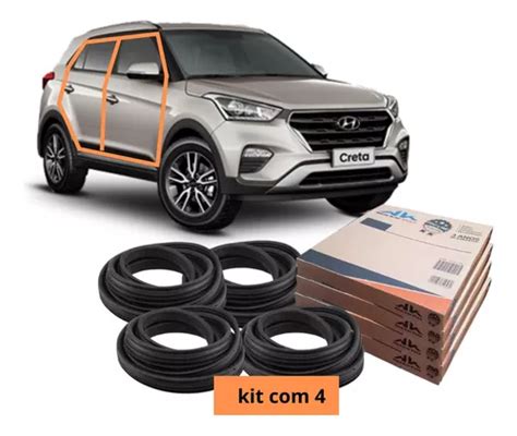 Kit 4 Borracha Porta Guarnição Hyundai Creta 2017 2018 2019 Frete grátis