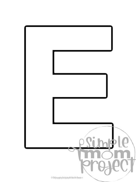 Free Printable Uppercase Letter E Template Simple Mom Project