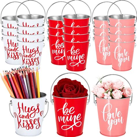 Amazon Ziliny 24 Pack Valentine S Day Metal Buckets With Handle 4