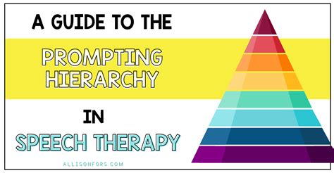 A Guide To The Prompting Hierarchy In Speech Therapy Allison Fors Inc