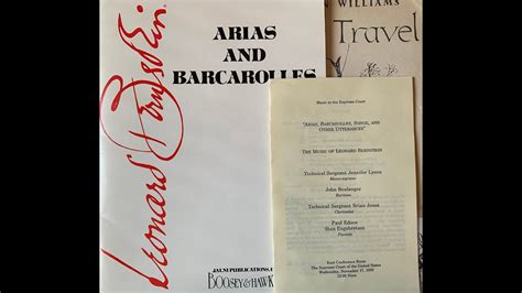 Leonard Bernstein Arias And Barcarolles Youtube