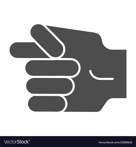 Hand fig sign solid icon gesture Royalty Free Vector Image