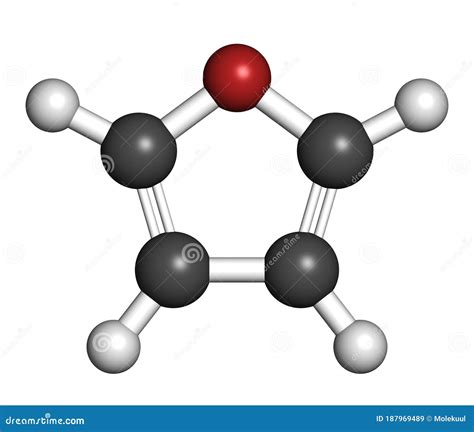 Furan Heterocyclic Aromatic Molecule Stock Illustration Illustration