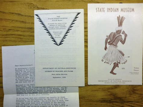 Three Items From The California State Indian Museum 1958 De Unlisted