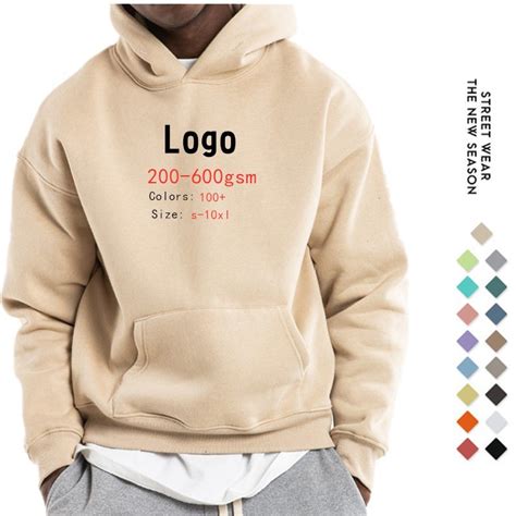 Wholesale Custom Men Fleece Hoodie Designer Clothing Plain Printing