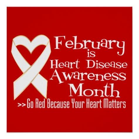 February Is Heart Disease Awareness Month Poster February Awareness Month February Heart Month