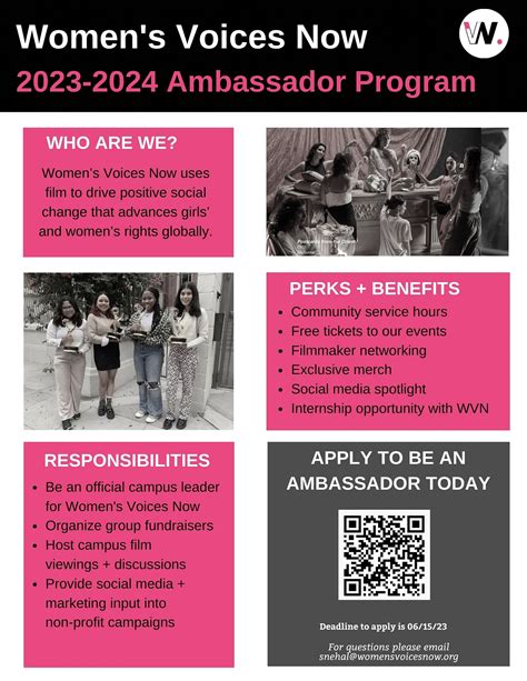 2023 2024 Campus Ambassador Program Women S Voices Now