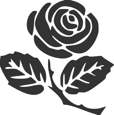 Download High Quality rose clipart black and white stencil Transparent ...