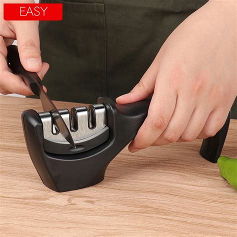 Knife Sharpener Stages Tungsten Diamond Ceramic Steel Whetstone