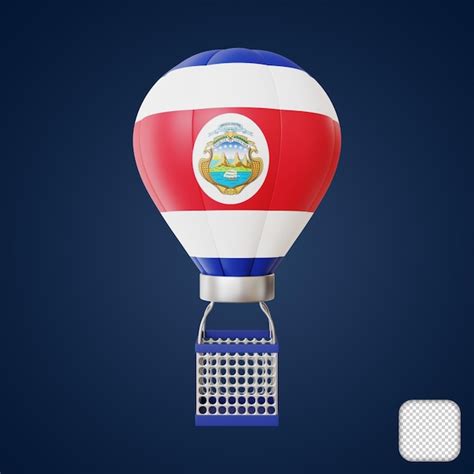 Premium PSD Air Balloon Costa Rica Flag Element 3d Illustration