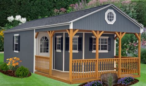 Angled Porch Cabin - Wagler Mini Barn Products