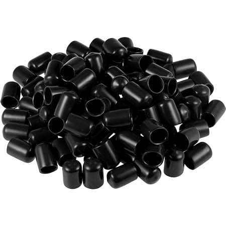 Uxcell 50pcs Rubber End Caps 12mm ID Vinyl Round Tube Bolt Cap Cover