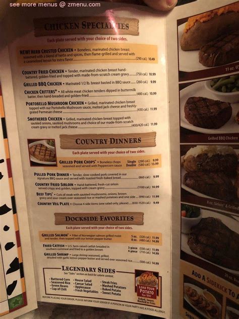 Texas Roadhouse Printable Menu