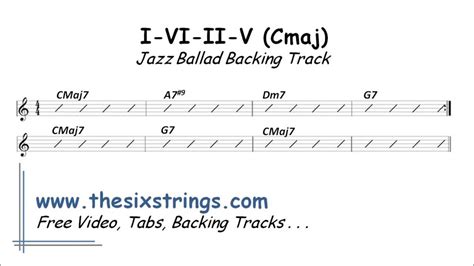 I VI II V Backing Track CMaj 361 Jazz Ballad YouTube