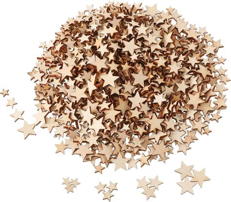 Amazon Derayee Pcs Unfinished Wooden Stars Ornaments Assorted