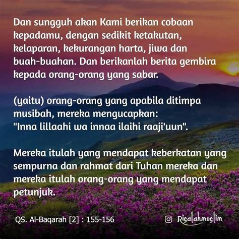 Surat Al Baqarah Ayat 155 157 Beserta Artinya Ujian