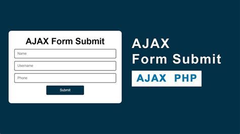 Jquery Ajax Form Submit Without Page Refresh With Php Youtube