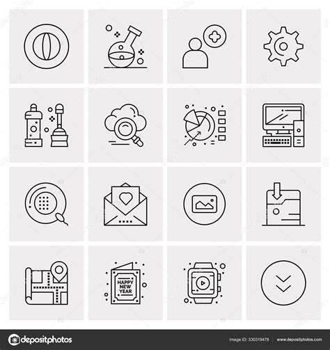 Conjunto de 16 iconos universales Vector de negocios vector gráfico