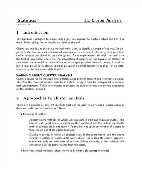 Cluster Analysis - 8+ Examples, Format, Pdf