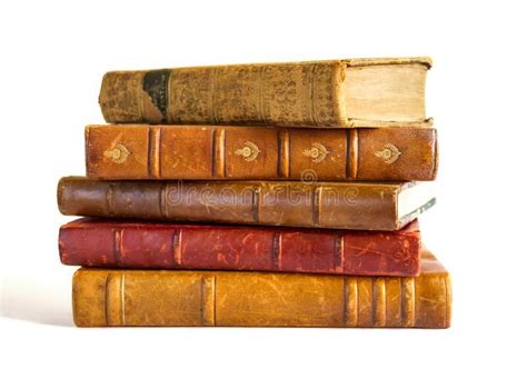 Stack Of Old Books On White Background Stock Image Image Of