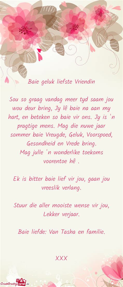 Baie Geluk Liefste Vriendin Free Cards