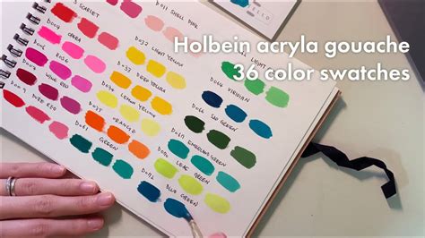 Acrylic Gouache Painting The Color Swatches Holbein Acryla Gouache