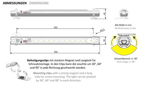 LED Schaltschrankleuchte 6W 24 265VAC DC 50 60Hz Magnet