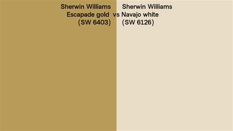 Sherwin Williams Escapade Gold Vs Navajo White Side By Side Comparison