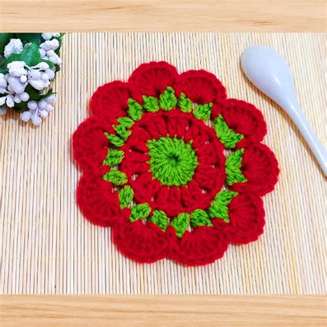 A Crochet Round Coaster Pdf Pattern | Inspire Uplift