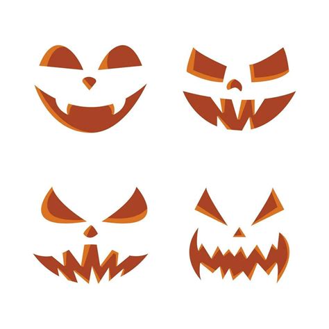 Scary Halloween pumpkin faces set 33327361 Vector Art at Vecteezy