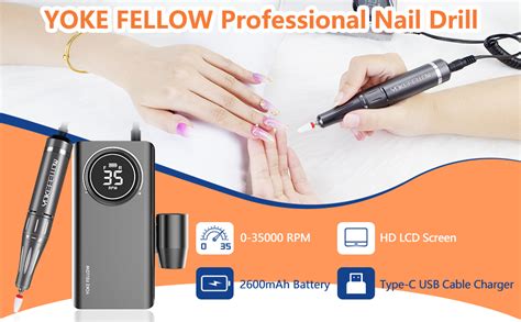 Yokefellow Professional Rechargeable Rpm Nail Drill Electric