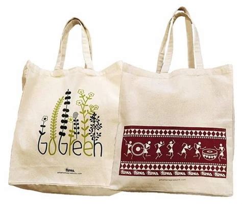 Printed Loop Handle Cotton Canvas Bag 5 10 Kgs At Rs 45 Piece In