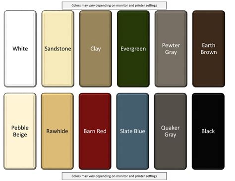 Metal Building Color Chart and Forms