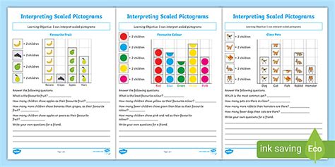 Interpreting Pictograms Activity Worksheets Pack