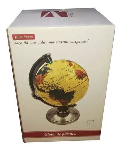 Mini Globo Terrestre Mapa Mundi Amarelo Cofre Envio Imediato à venda em