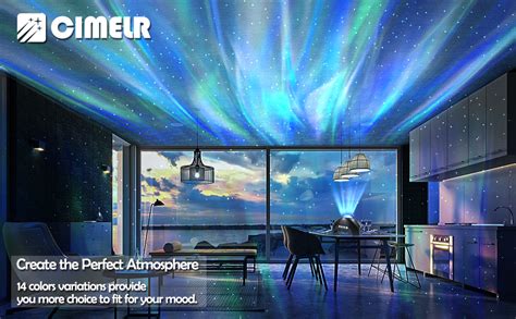 CIMELR Northern Lights Aurora Projector Star Projector Music Bluetooth